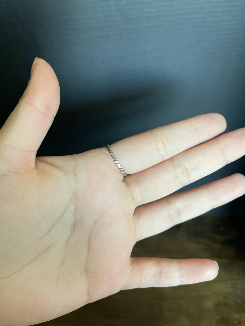 Dainty sterling silver band twisted Cuban ring size 6